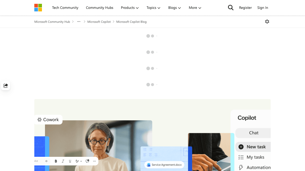 Microsoft Tech Communityのページ