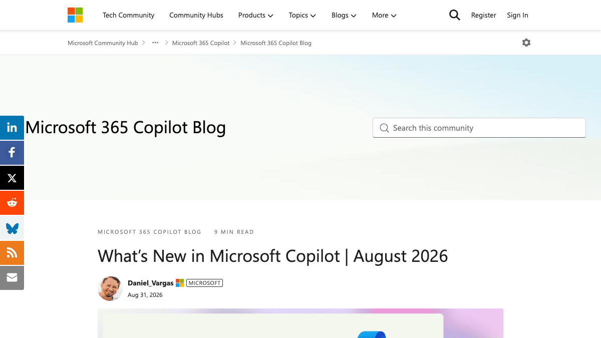 Microsoft Tech Communityのページ