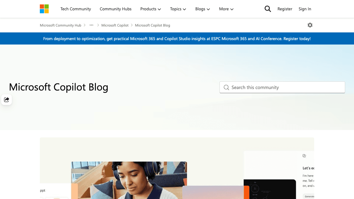 Microsoft Tech Communityのページ