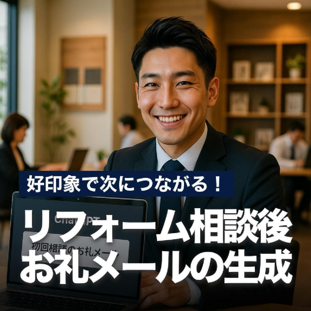 好印象で次につながる！リフォーム相談後お礼メールの生成