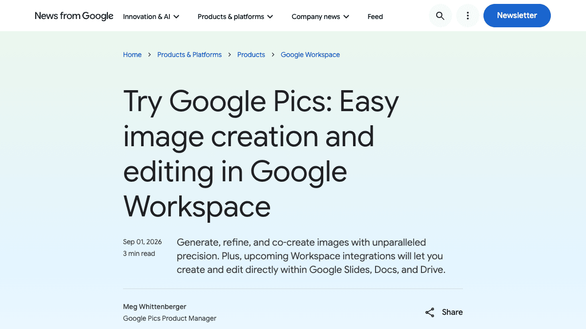 Googleのページ