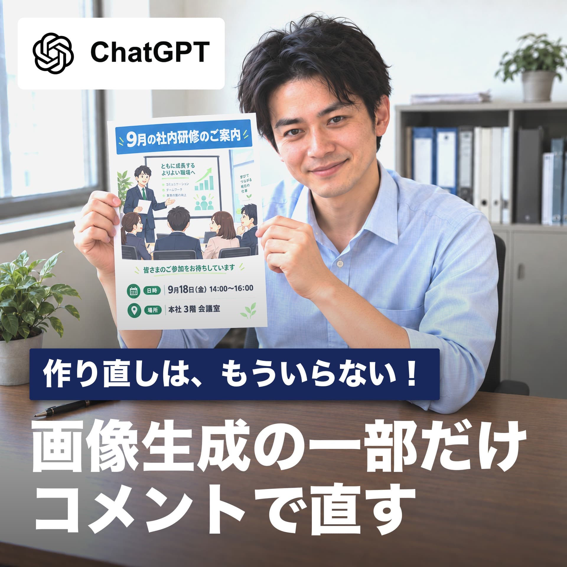 ChatGPTの画像生成で一部だけ修正|作り直さずコメントで指示